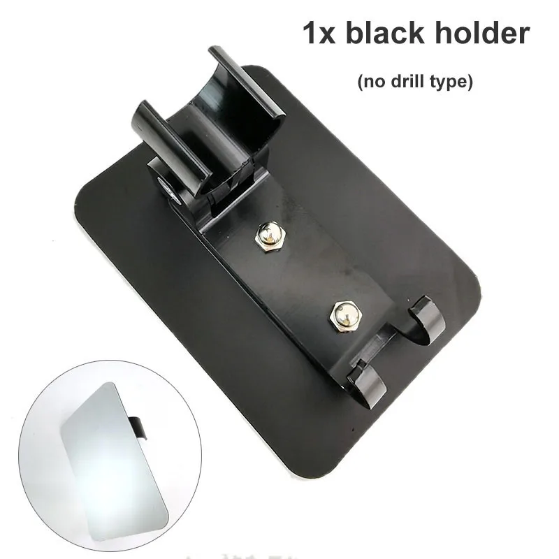 Black Color Self-adhesive Bidet Shower head Stand Holder Bracket with Hook Adjustable Punch Bathroom Wall Mounted Accessories