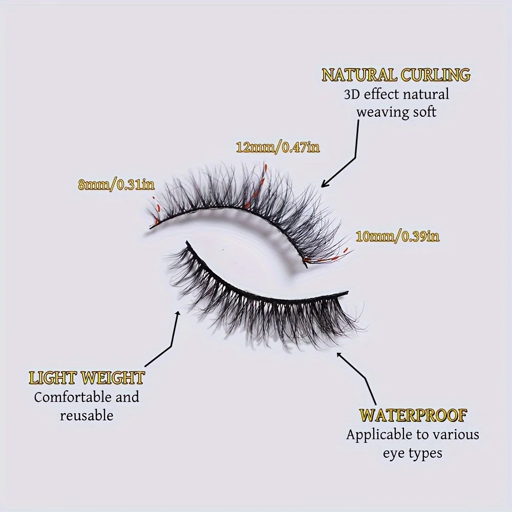 20 pares de lujoso juego de pestañas postizas de ojo de gato de visón artificial 3D: esponjoso, grueso, rizado, natural, reutilizable, fácil de aplicar - su