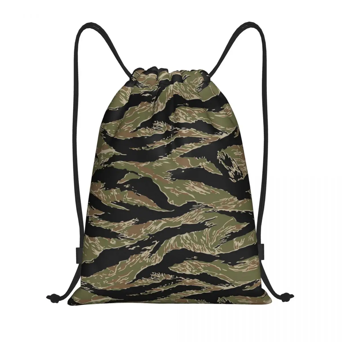 Custom Tiger Stripe Camo Drawstring Backpack Sports Gym Bag for Men Women Military Tactical Camouflage Shopping Sackpack