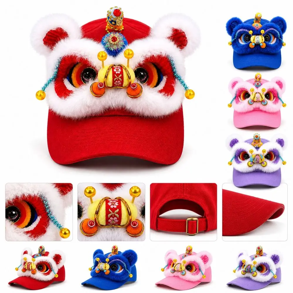 Creative Gift 3D Lion Dance Hat Versatile Style Breathable Baseball Cap Lightweight Breathable Sun Visor Hat