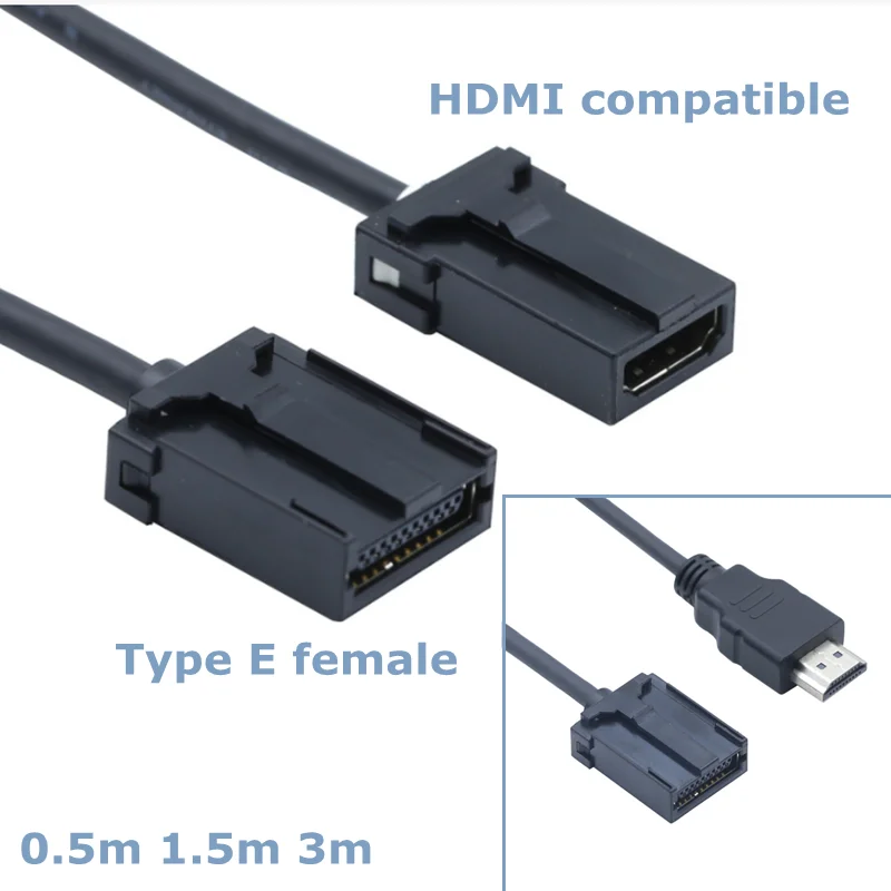 For Vehicle Automobile Car Video Cord E Type To A Male HD Audio Video Cable E Type To A Female HDMI-compatible Adapter Cord