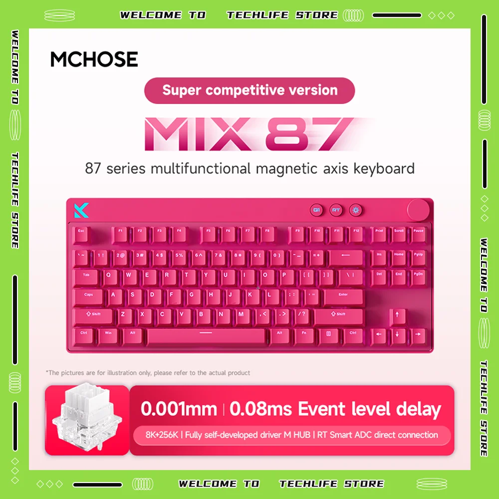 

MCHOSE MIX87 Wired Mechanical Gaming Keyboard Hot Swappable NKRO 87 Keys RGB Custom Keyboard PC Mac Computer Laptop Gaming Setup