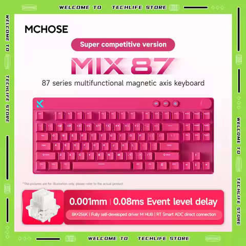 MCHOSE MIX87 Wired Mechanical Gaming Keyboard Hot Swappable NKRO 87 Keys RGB Custom Keyboard PC Mac Computer Laptop Gaming Setup