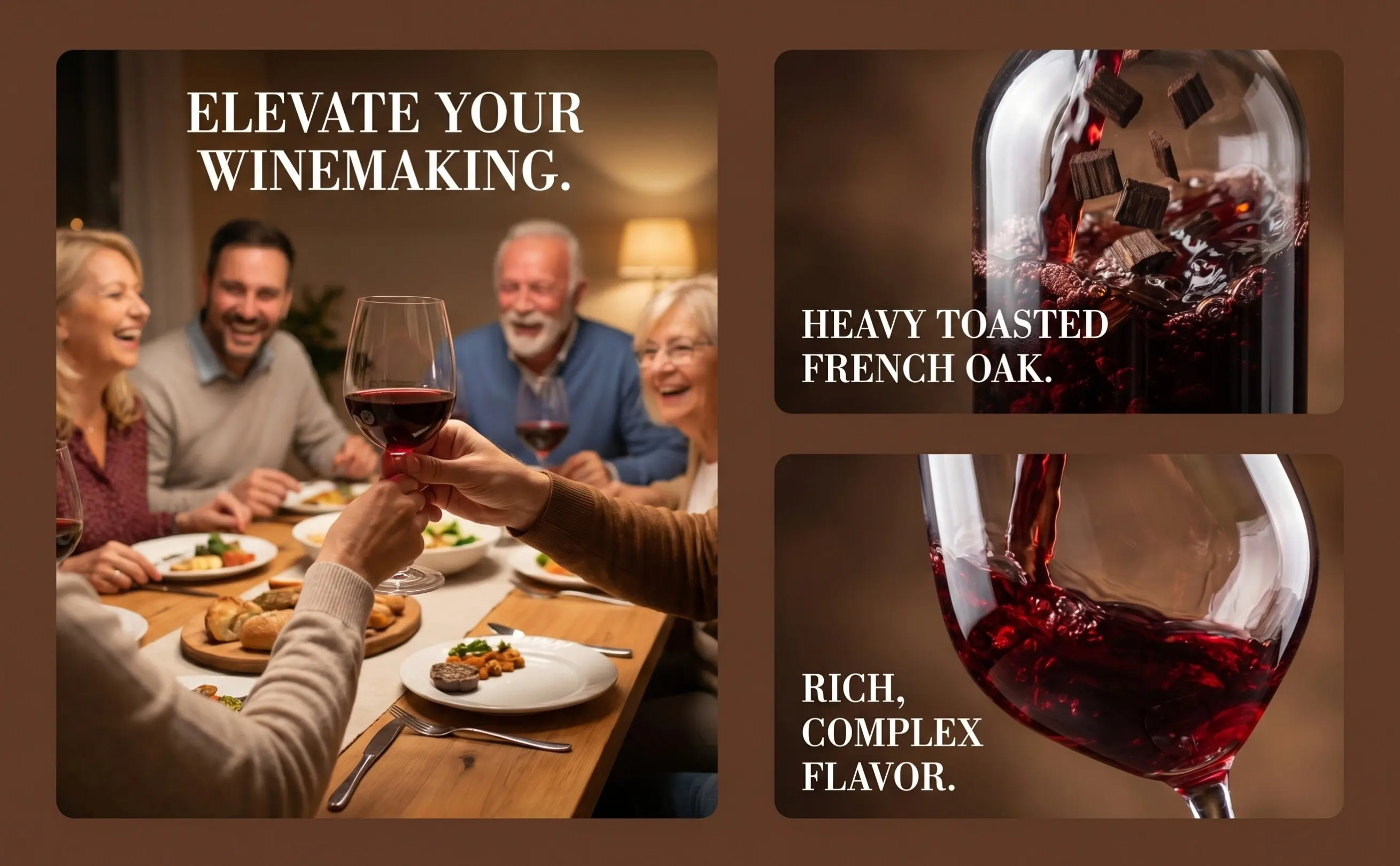 3 Bags Premium Wood Chips Wine Brewing Supplies Whiskey Aging Flavor Complexity Aroma Booster Home Brewing