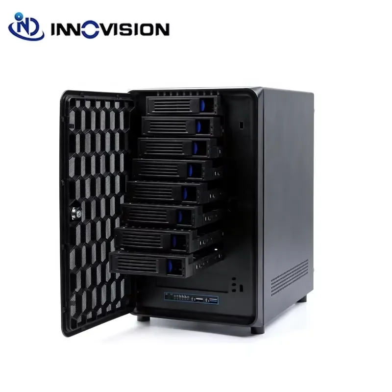 BOLRZO Security Lock Front Door Hotsawp 8 Bracket Mini ITX NAS Storage Chassis NAS Tower Case