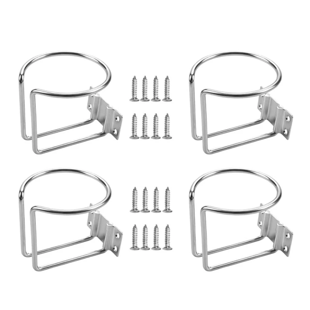 4Pcs Stainless Steel Boat Ring Cup Universal Drink Holder for Marine Yacht Truck RV Car