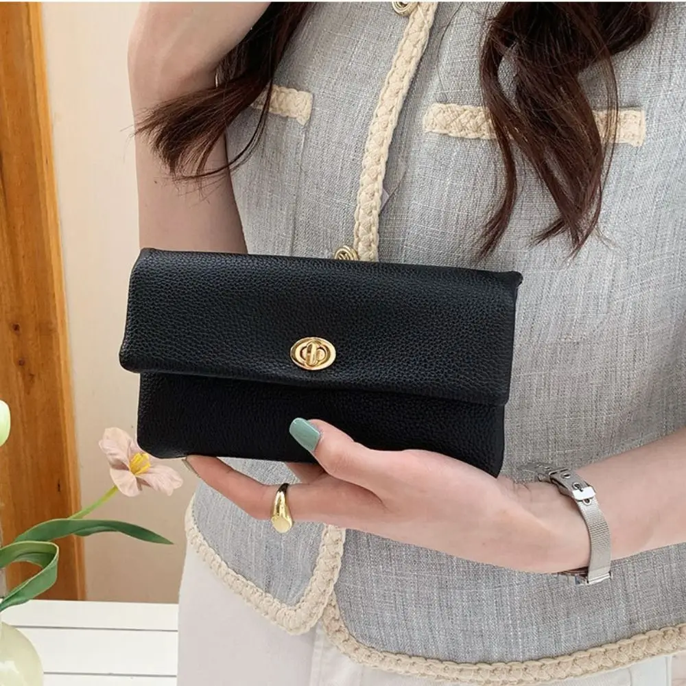 

Simple PU Leather Envelope Wallets Zipper Metal Buckle Women Long Clutch Bag Multifunctional Korean Style Change Bag Female