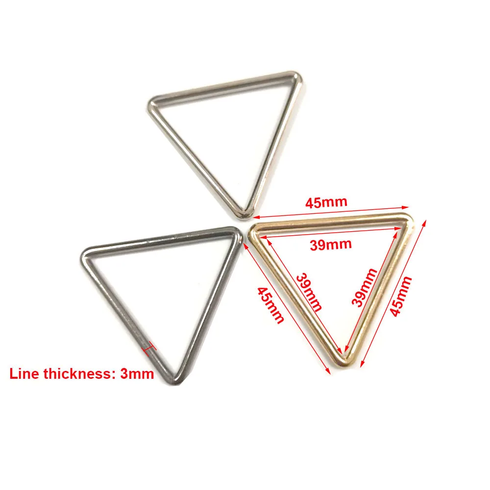 30pcs/lot Nickel/Black nickel/Light gold Triangle Buckle Handbag Belt Single Ring Leather Bag DIY Accessories Thickness 3mm