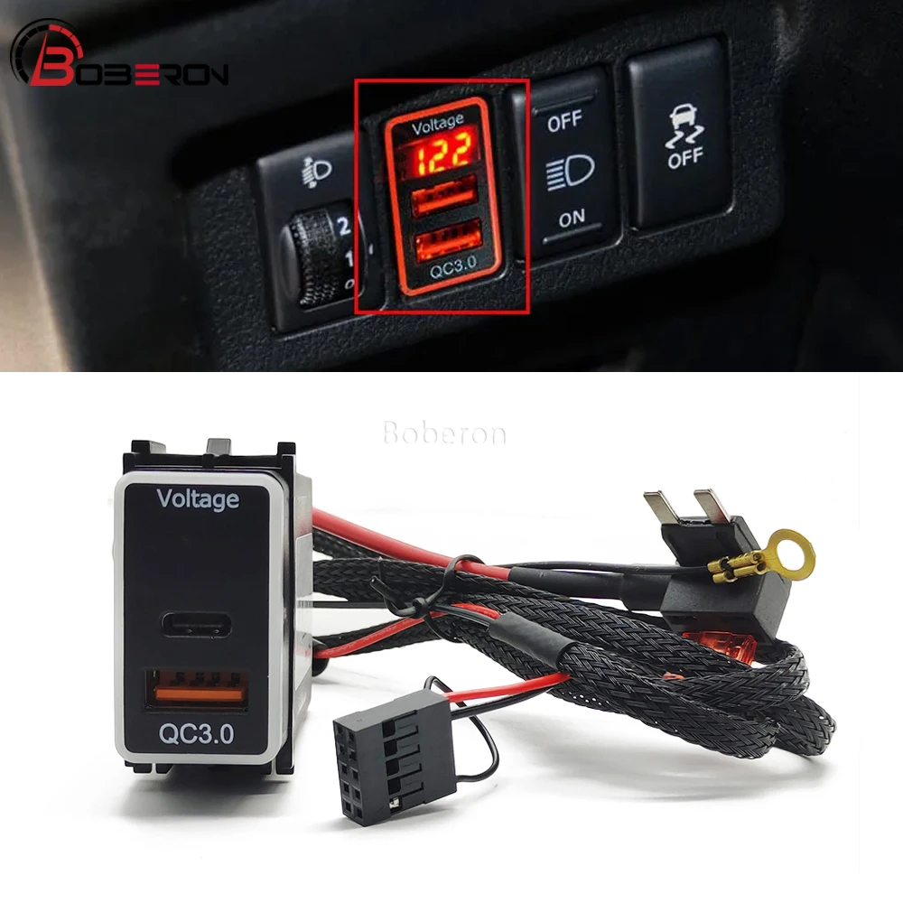 Quick Car Charger Socket QC3.0 USB PD Phone Interface Adapter For Nissan Patrol Y62 X-TRAIL SUNNY SYLPHY Teana