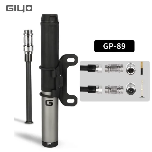 Giyo-bomba de mano de tubo oculto para bicicleta de carretera, inflador de aire para neumáticos de bicicleta de 120psi, cuerpo de aleación, válvula Schrader Presta portátil, bomba de neumáticos para MTB