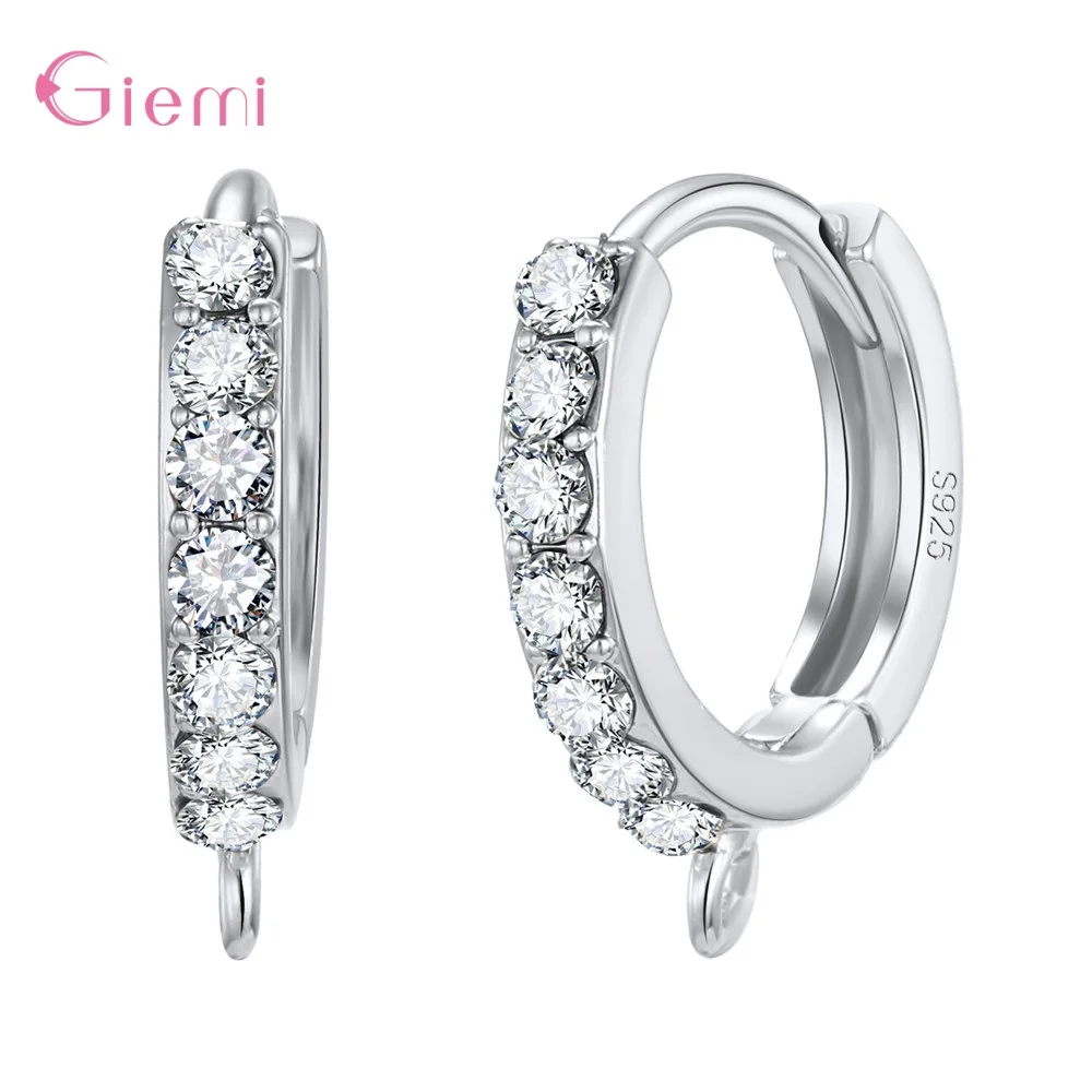 

Fashion 925 Sterling Silver Zirconia Hoop Earring DIY Jewelry Findings for Jewelry Making Earring Accessories Women Girl