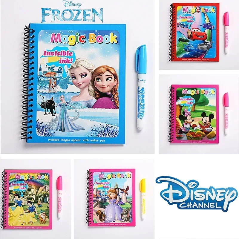 Disney Drawing Book Children's Puzzle Graffiti Cartoon Anime Frozen Toy Story Sofia Princess Mickey DIY Watercolor Painting Gift