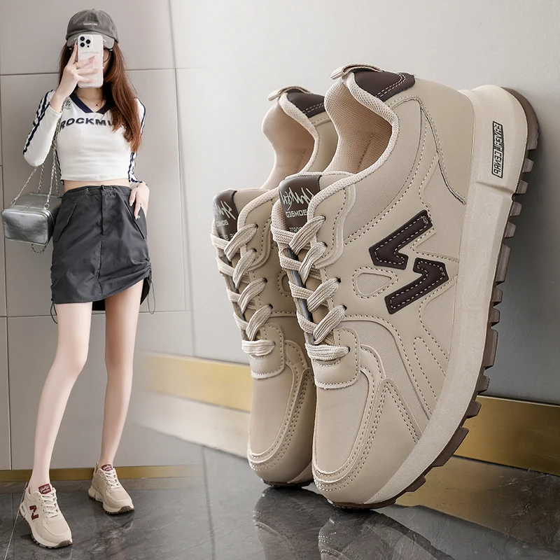 

Новые женские дышащие сетчатые кроссовки для весны и лета 2026 года: повседневные, универсальные, на плоской подошве, для спорта и бега, белые