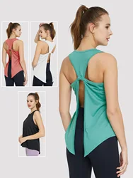 2024New 4Colors S-XL Sexy Sleeveless Blazer Women Loose Training Fitness Running Outdoor Gym Beauty Back Slimming Yoga Vest