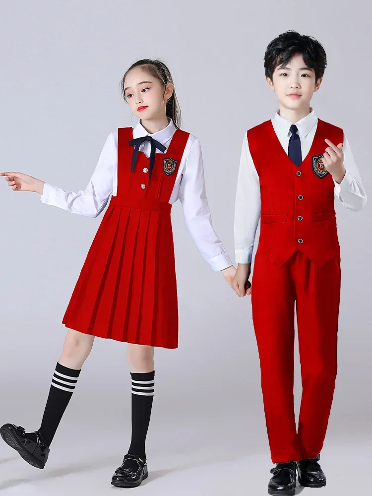 Kindergarten uniforms, students' school uniforms, class uniforms, English college style recitation children's stage costumes,