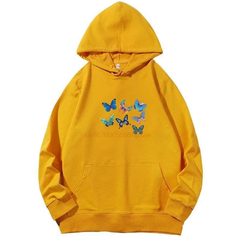 

Flying Butterflies Fashion Graphic Hooded Sweatshirts Spring Autumn Essentials Hoodie Hooded Shirt Harajuku Men's Clothing