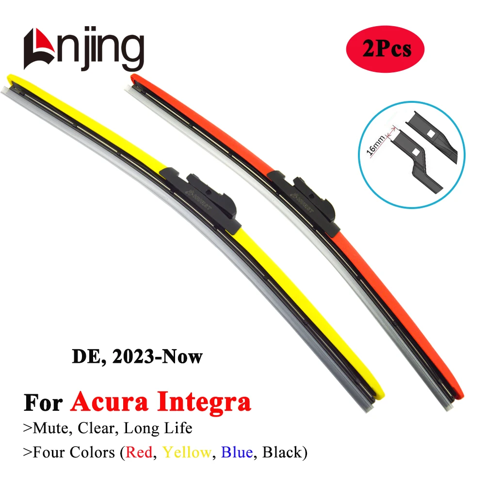 LNJING Colorful Wiper Blades For Acura Integra Type S DE4 DE5 Liftback 2023 2024 Car Exterior Replacement Part Windshield Wipers