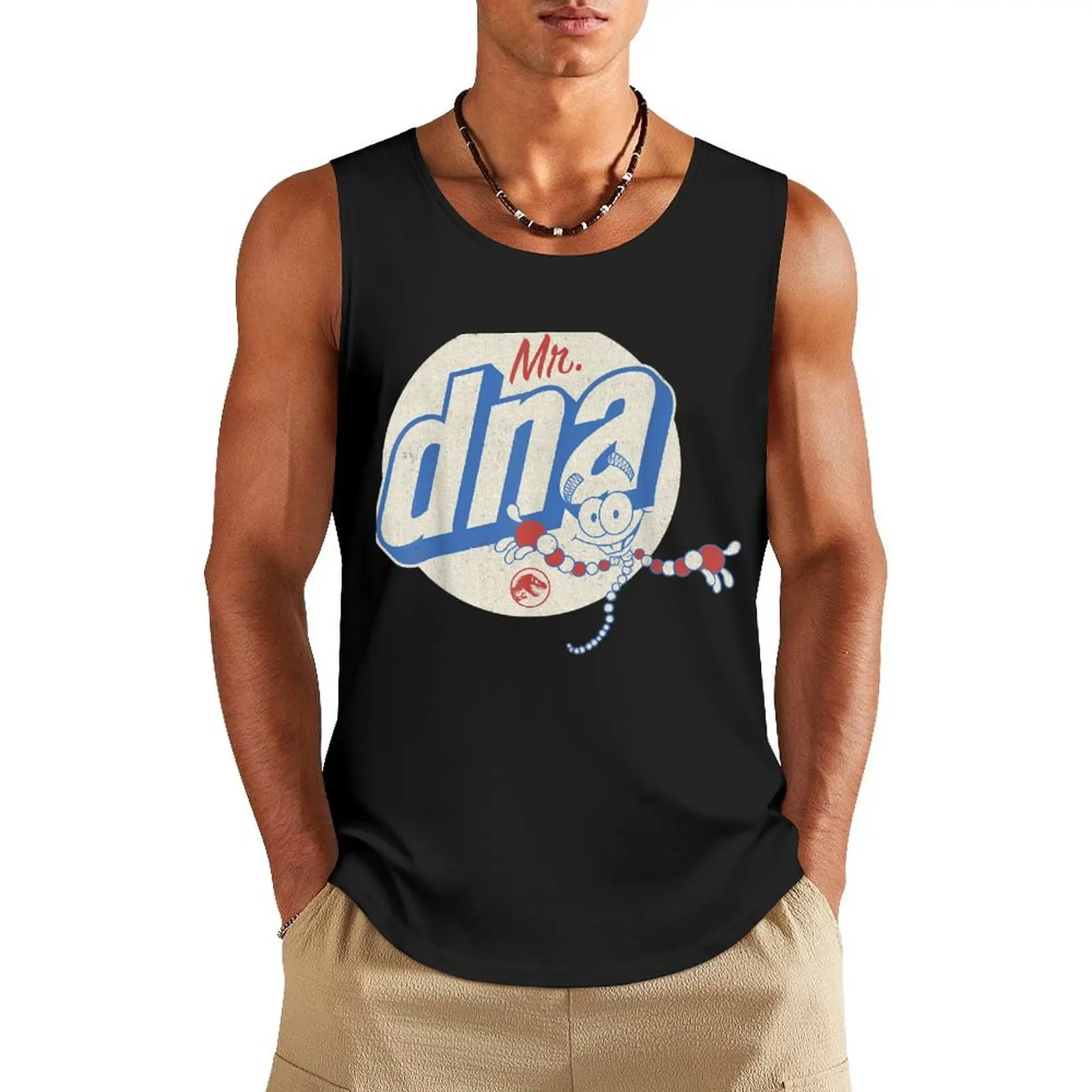 

Jurassic World DNA Logo Tank Top Gym t-shirt man Men's t-shirt vests for men Sleeveless top