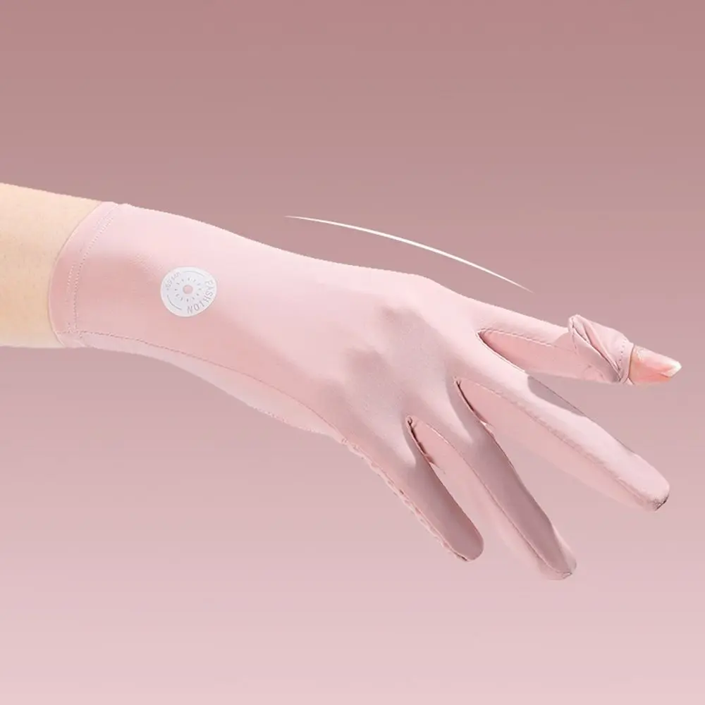 UV Protection Summer Ice Silk Gloves Breathable Sun Protection Touch Screen Gloves Sunscreen Driving Cycling Riding Gloves