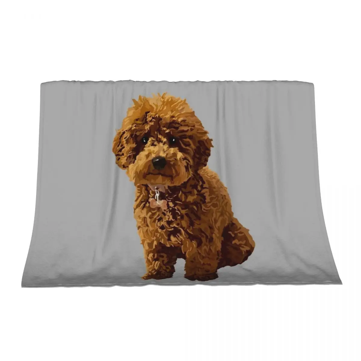 

Ginger the Toy Poodle on Grey background Throw Blanket Plaid Luxury St sofa bed Soft Blankets