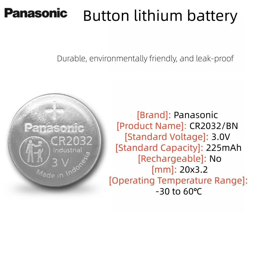 5-200PCS Panasonic CR2032 CR 2032 3V Lithium Battery for Watch Calculator Clock Remote Control Toys Button Coins Cell