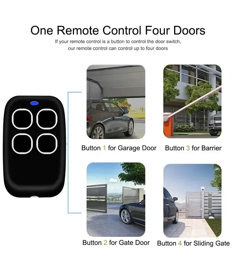 Garage Door Remote Control Duplicator 286MHz-868MHz Multi-Frequency Code Grabber Clone Gate Key Fob Command Support rolling code