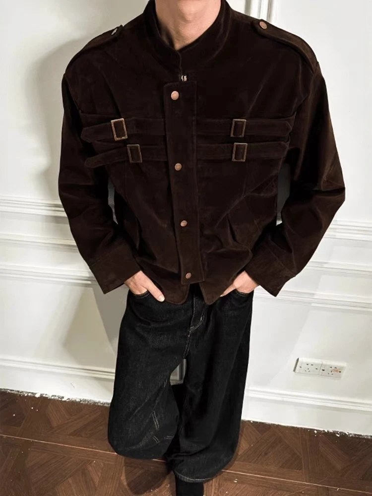 

Мужская куртка Cleanfit American Sle Splicing Barn Wind Design из замши, широкая, для ранней осени, трендовая, модель ex Jaet