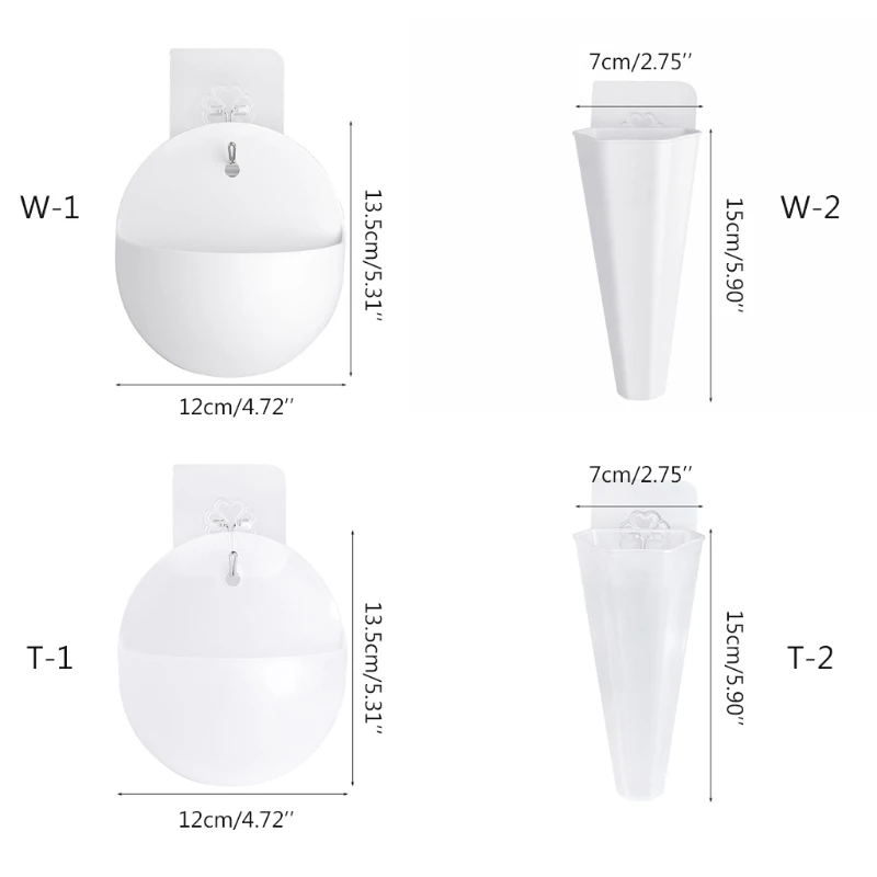 F92B Simple Wall-hanging Flower Plants Pot Lazy Plastic Wall Storage Pots Plant Holder Home Gardening Plant Pot