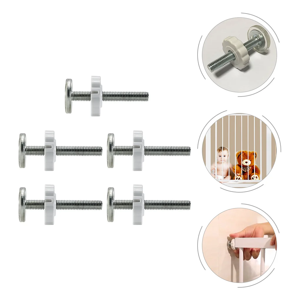 

5 Pcs Isolation Door Bolt Spindle Rod Bolts Rods For Baby Gates Screws Threaded No Punching