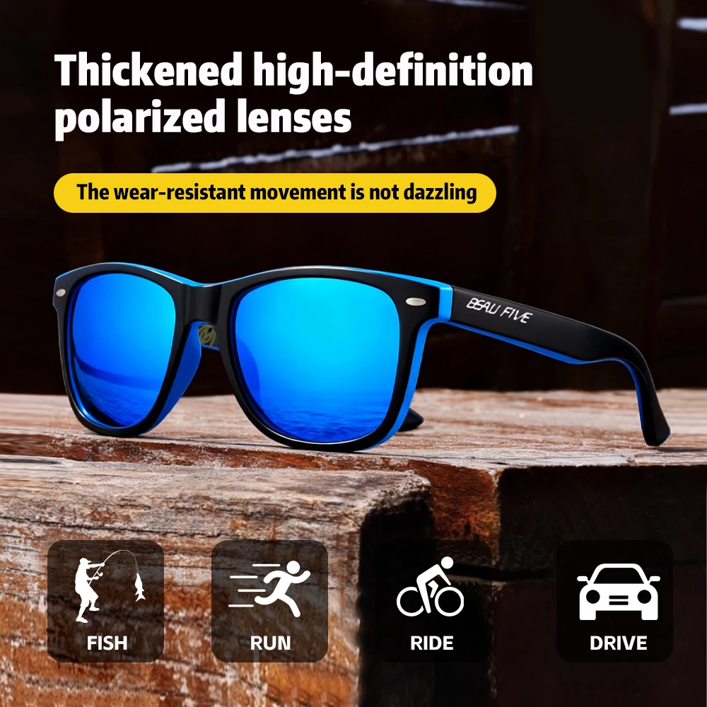 

BEAU FIVE Polarized Sunglasses UV400 for Men Women Driving Fishing Cycling Running Outdoor Sports Mirror Lens Lightweight Frame