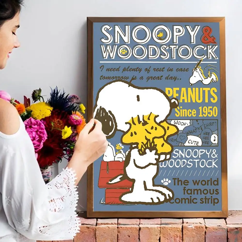 S-Snoopy Anime Classic Movie Posters Vintage Room Bar Cafe Decor Stickers Wall Painting view 4