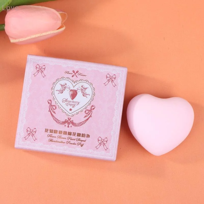 [L&P] 1 Stück Make-up-Puderquasten mit Herzschleife, die sowohl in trockener als auch nasser Kombinationen verwendet werden können. Zuckerwatte-Luftpolsterquaste