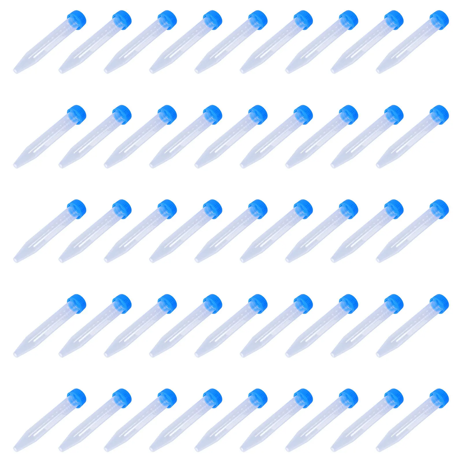 100 قطعة 10 مللي أنابيب عالية الشفافية البلاستيك مختبر أنبوب اختبار لقوارير تجربة العلوم مع مقياس قياس الدقة