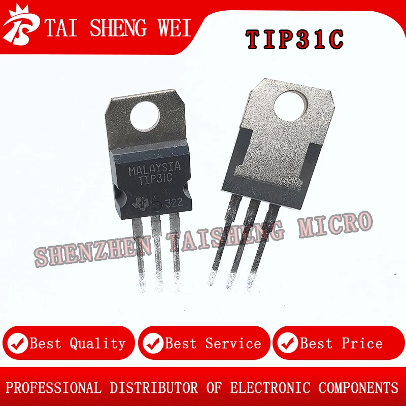10PCS Brand New Original TIP31C TIP32C TO-220 100V 3A PNP Transistor Triode