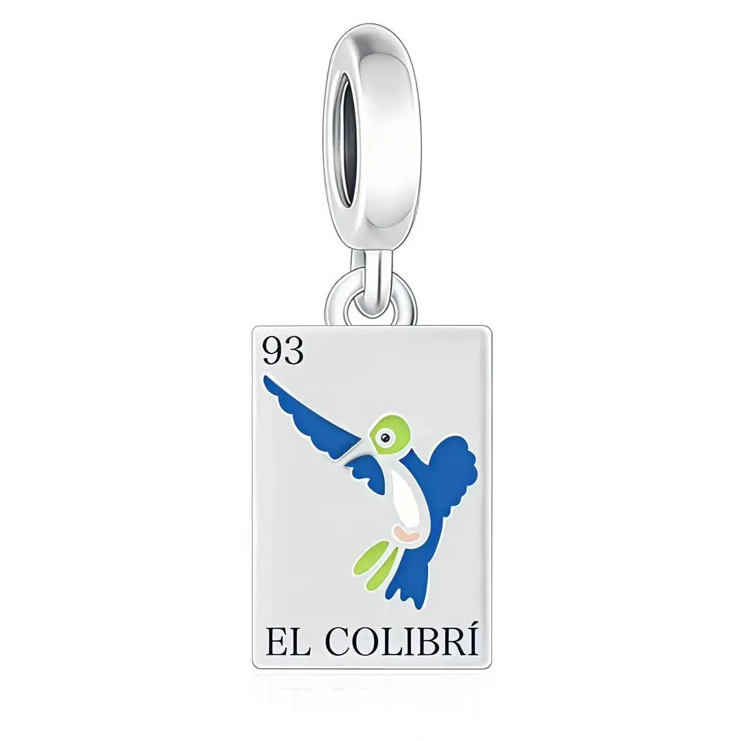 Huoonew Fit Original Pan Charm Bracelet 925 Silver Mexico Number 93 Hummingbird EL COLIBRI Card Bead For Making Berloque DIY
