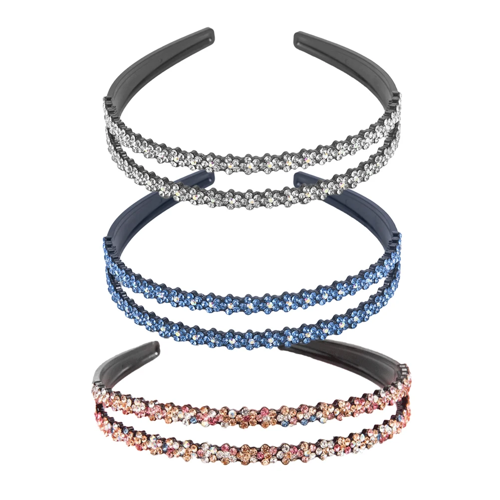 

3Pcs Charming Non-Slip Rhinestone Headbands Women Girls Hair Bands Hairband Rhinestone Headband Women Headband