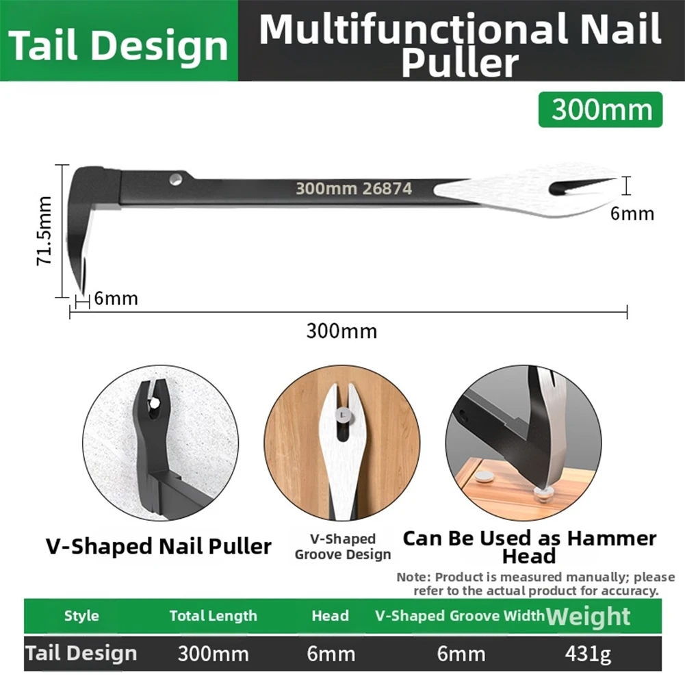 Carpenter\'s Tool Crowbar Tool Compact Size For Storage Easy Grip Design Hanging Hole For Storage For DIY Enthusiasts