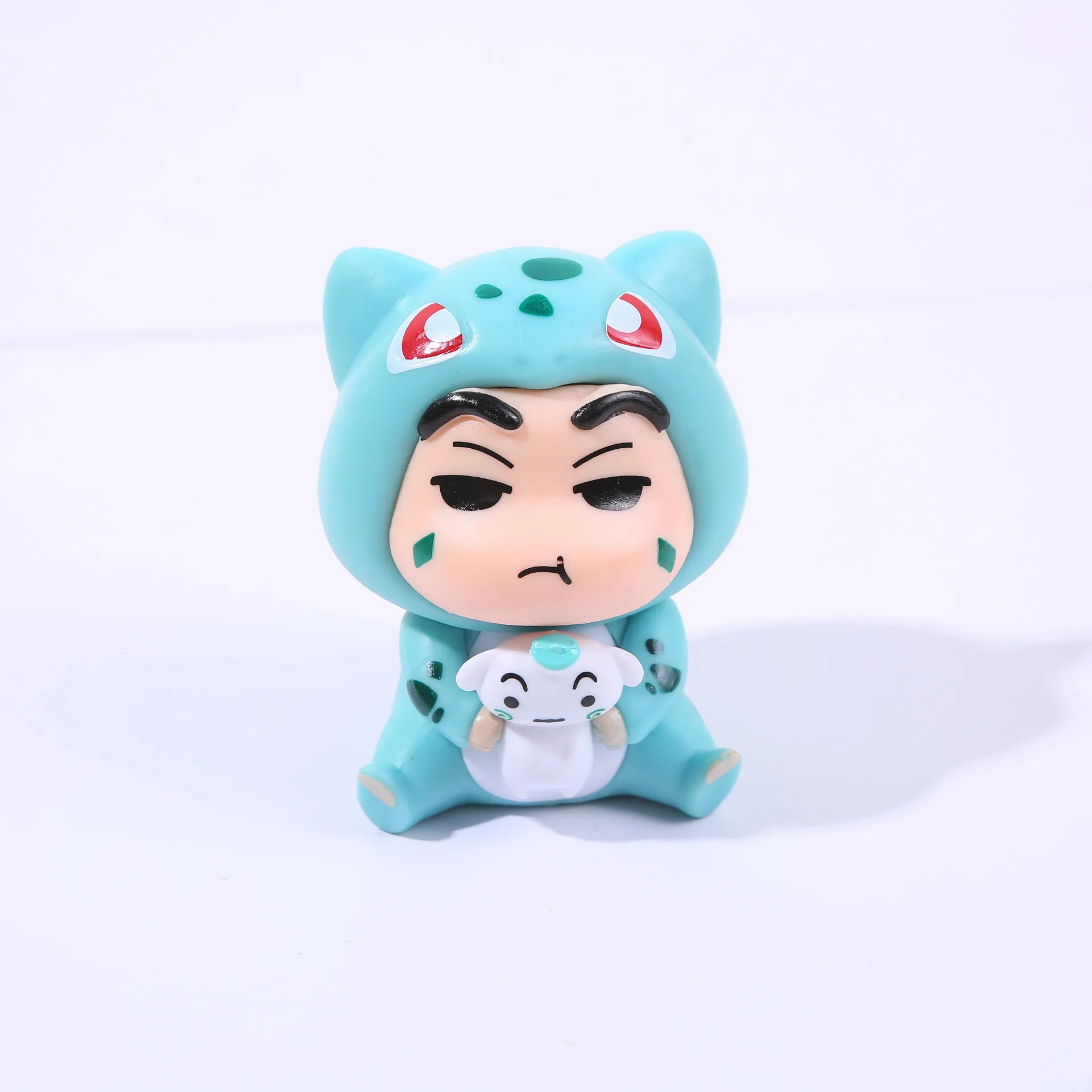 6pcs/set Crayon Shin-chan COS Pokemon Psyduck Pikachu Eevee Charmander Bulbasaur Squirtle Action Figure Collection Model Toys