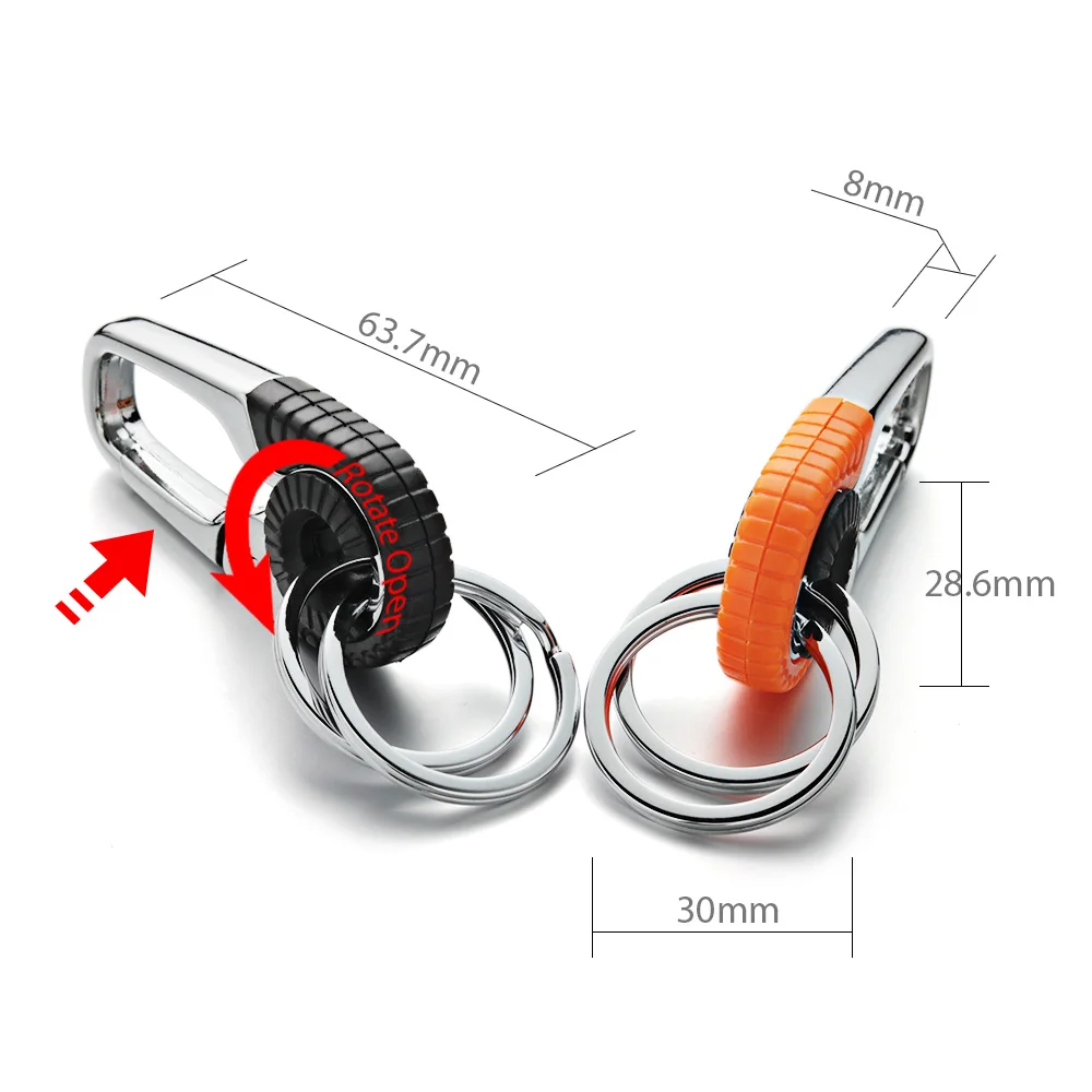 Creative Car Keychain Fashion Key Chain Ring Holder Keyring Camping Climbing Metal For Men Car Styling Auto Accessories K431