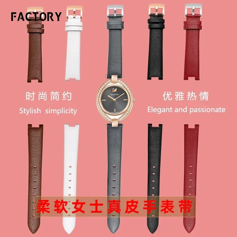 Watchband for Swarovski Devil's Eye 5376812/42 5376830 Notch Female Genuine Leather Watch Strap Accessories