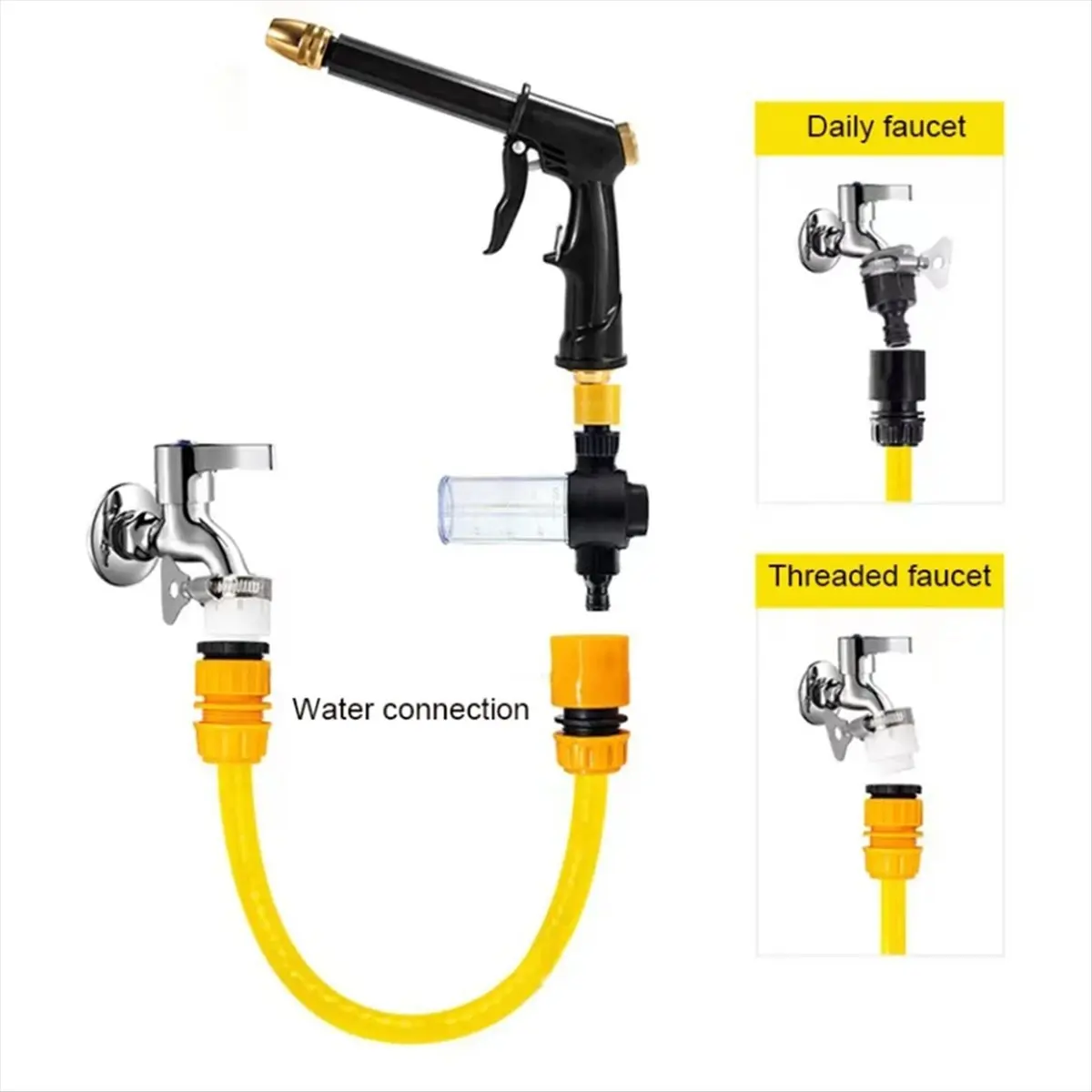 A78I Portable High Pressure Cleaning Watering Hose Nozzle Foam Thread Quick Connector