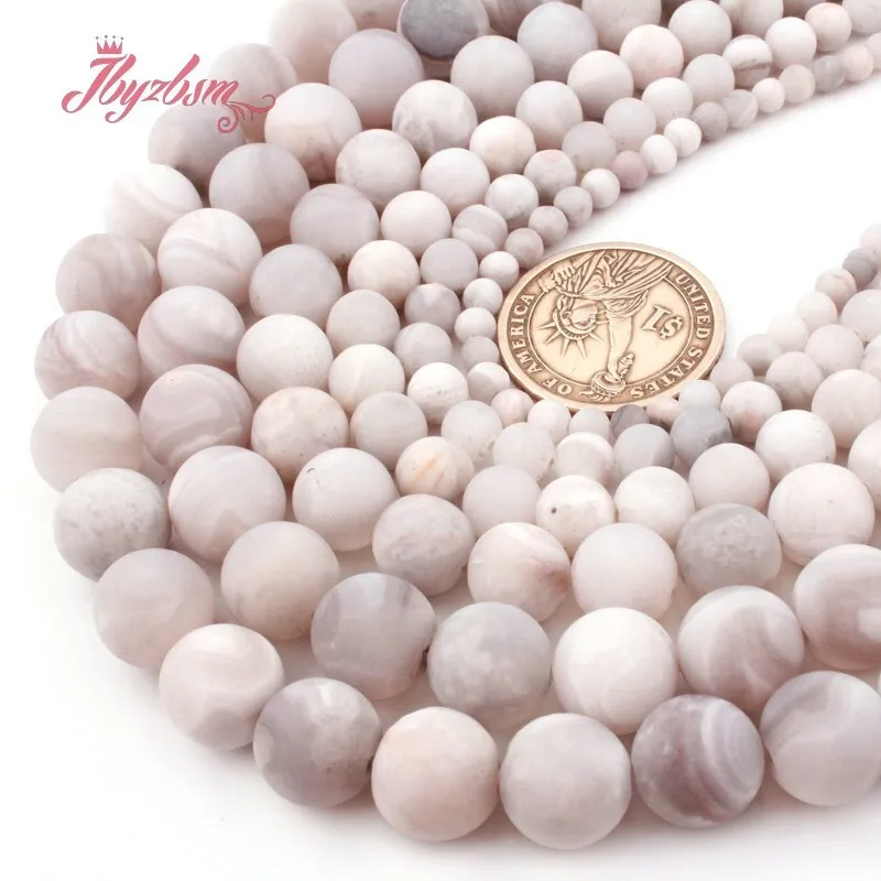 الطبيعية الأبيض الصقيع مجنون الدانتيل العقيق حجر مستدير الخرز فضفاض ستراند 15 بوصة 6 مللي متر/8 مللي متر/10 مللي متر ل سوار ذاتي الصنع صنع المجوهرات الخرز #3