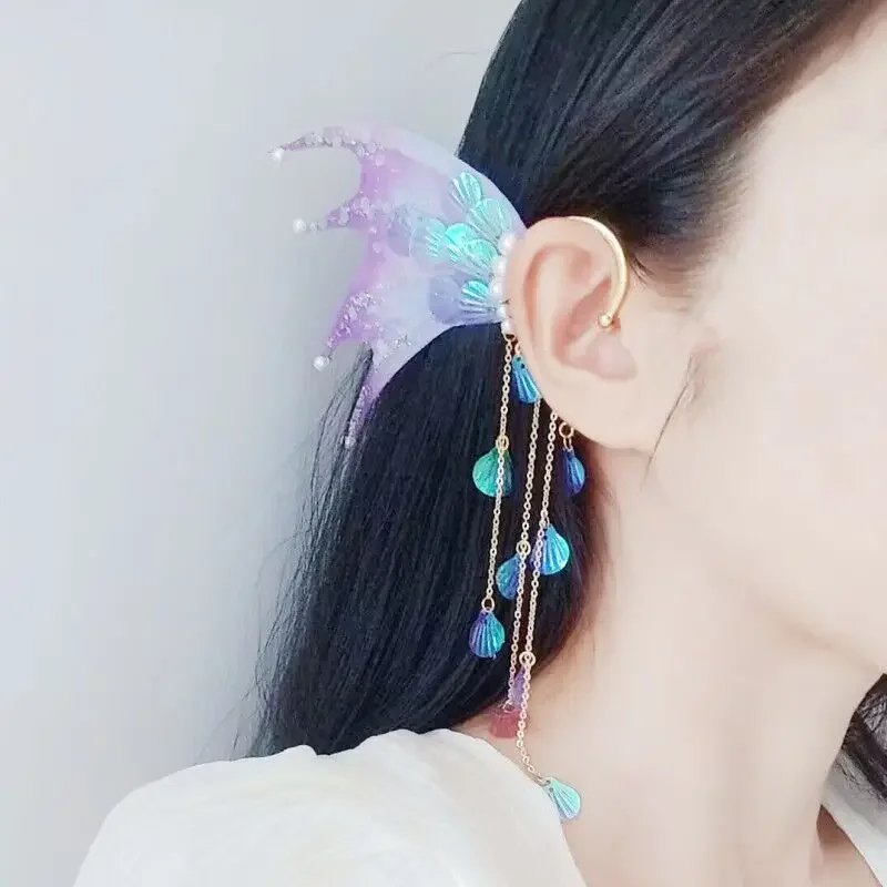 Meerjungfrau Elfenohren Kopfschmuck Prinzessin Fee Haarschmuck Studio Fotografie Requisiten Halloween Cosplay Party Kopfbedeckung