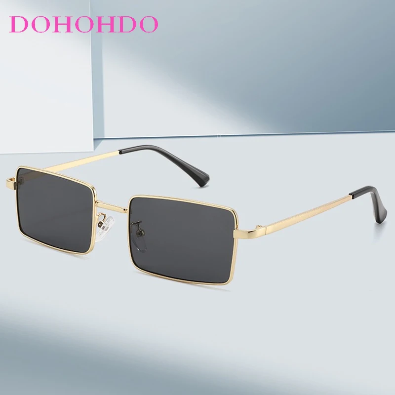 

Vintage Punk New Luxury Brand Designer Metal Small Square Women Man Sunglasses Driving Fishing Travel Eyewear Female UV400 Очки