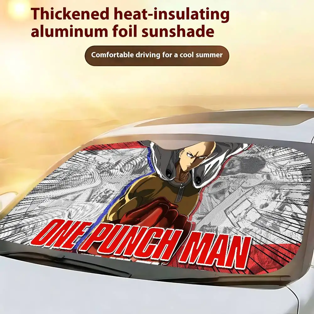 أنيمي O-One لكمة رجل مظلة السيارات الستائر 130x70 سنتيمتر سيارة ظلة غطاء الزجاج الأمامي UV حماية السيارات قناع اكسسوارات للسيارات #6