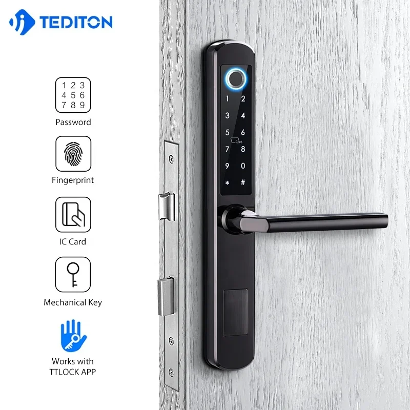 005Waterproof Ttlock APP Remote Outdoor Double Sided Digital Coded Gate Combination Glass Door Lock With Fingerprint