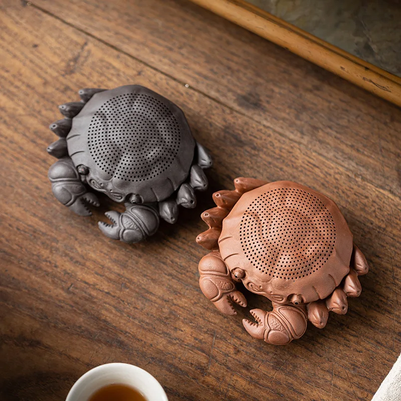 

Creative Crab Filter Tea Strainer Purple Clay Tea Pet Decoration Tea Table Decoration Accessories
