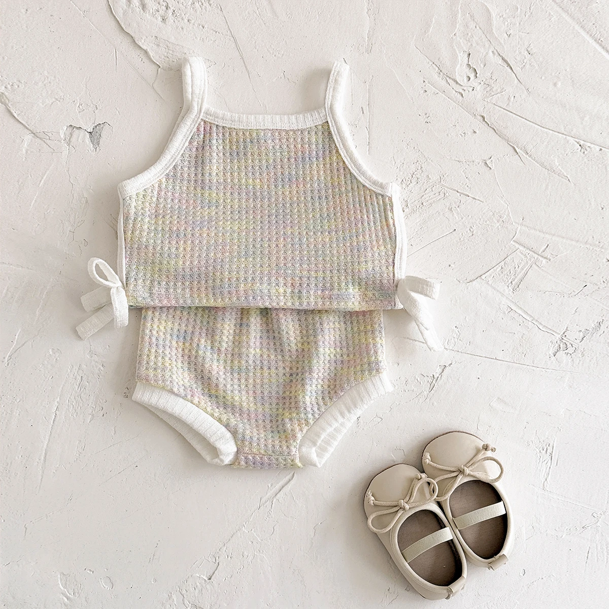 Summer Korea Baby Girl Suit Colorful Sling Set Tank+Loose Triangle Shorts Girls 2Pcs Casual Infant Sets Toddler Clothes