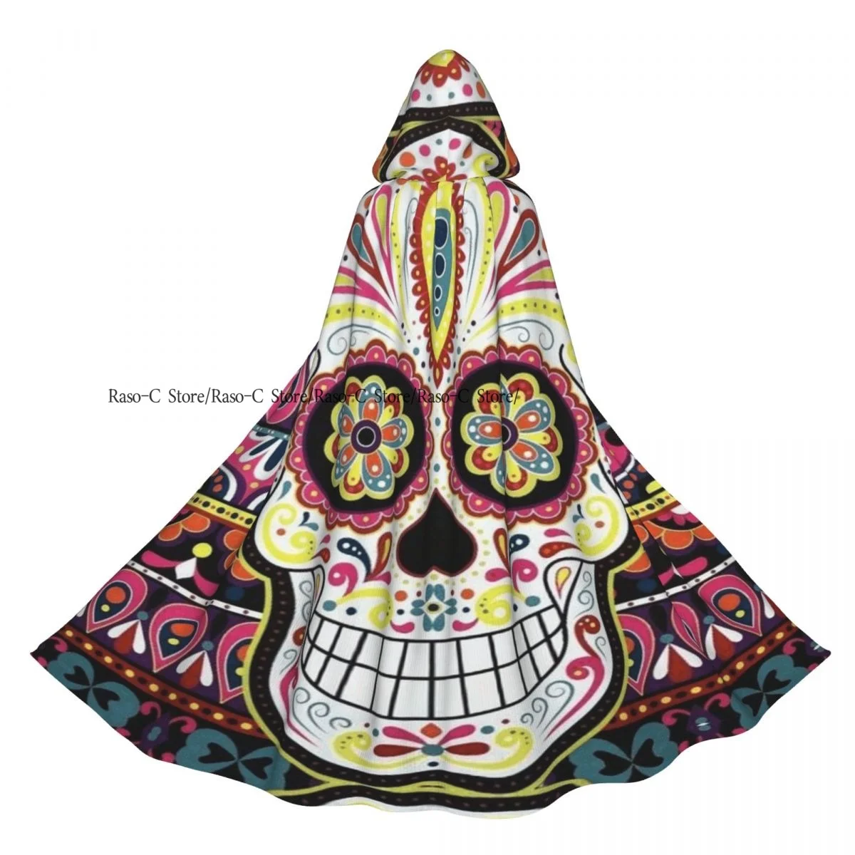 

Плащ с капюшоном, унисекс, плащ с капюшоном, красивый плащ с головой сахарного черепа, накидка ведьмы вампира, костюм для косплея