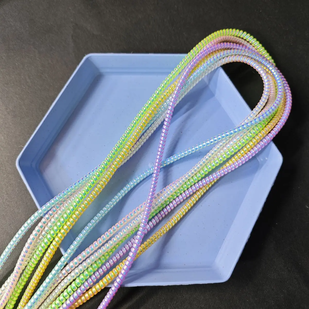 Neue 1,4 m Beschichtung Farbe TPU Spirale USB Ladekabel Schutz für iPhone Samsung Huawei Kopfhörer Kabel leitung Schutz – Detail 2